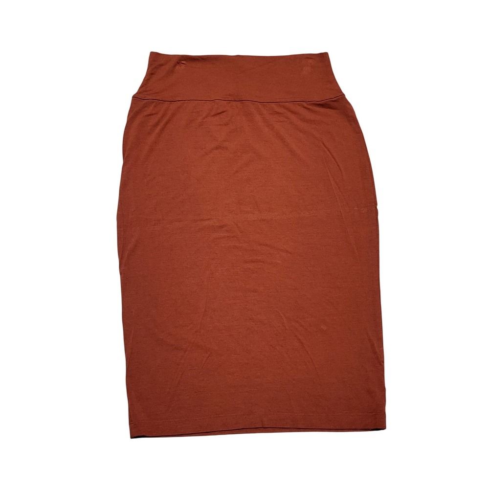 Eileen Fisher Rust Orange Rayon Lycra Stretch Pencil Skirt Women's size Small
